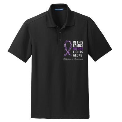 Alzheimer's Awareness Purple Ribbon Dementia Mom Dad Grandpa Dry Zone Grid Polo