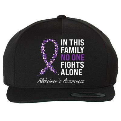 Alzheimer's Awareness Purple Ribbon Dementia Mom Dad Grandpa Wool Snapback Cap