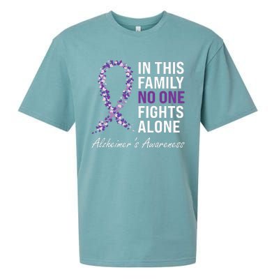 Alzheimer's Awareness Purple Ribbon Dementia Mom Dad Grandpa Sueded Cloud Jersey T-Shirt