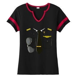 Airplane Airline Pilot Costume Kids Dress Up HALLOWEEN Ladies Halftime Notch Neck Tee