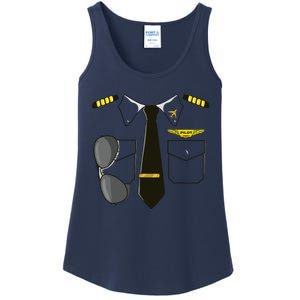 Airplane Airline Pilot Costume Kids Dress Up HALLOWEEN Ladies Essential Tank