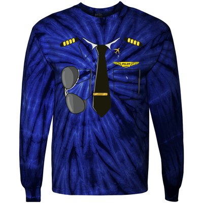 Airplane Airline Pilot Costume Kids Dress Up HALLOWEEN Tie-Dye Long Sleeve Shirt