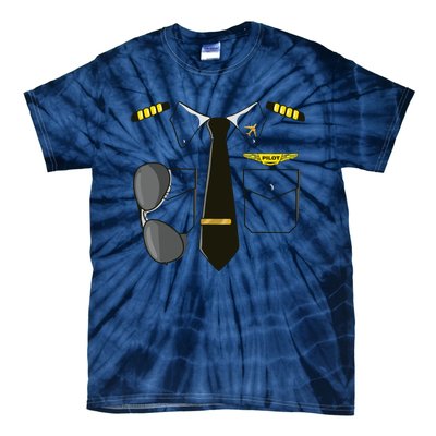 Airplane Airline Pilot Costume Kids Dress Up HALLOWEEN Tie-Dye T-Shirt