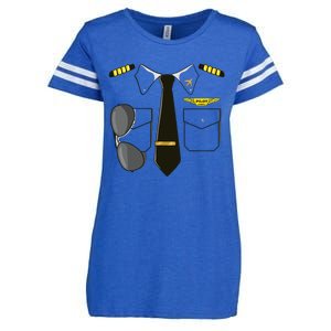 Airplane Airline Pilot Costume Kids Dress Up HALLOWEEN Enza Ladies Jersey Football T-Shirt