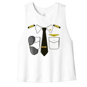 Airplane Airline Pilot Costume Kids Dress Up HALLOWEEN Women's Racerback Cropped Tank