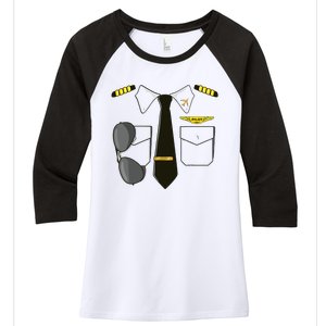 Airplane Airline Pilot Costume Kids Dress Up HALLOWEEN Women's Tri-Blend 3/4-Sleeve Raglan Shirt