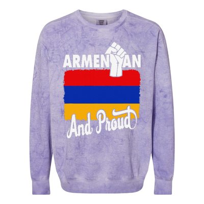 Armenian And Proud Love Armenia With Armenia Flag Colorblast Crewneck Sweatshirt