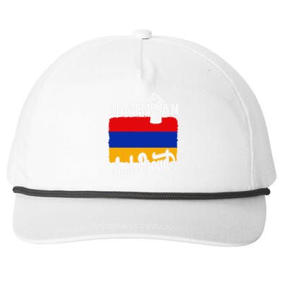 Armenian And Proud Love Armenia With Armenia Flag Snapback Five-Panel Rope Hat