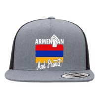 Armenian And Proud Love Armenia With Armenia Flag Flat Bill Trucker Hat