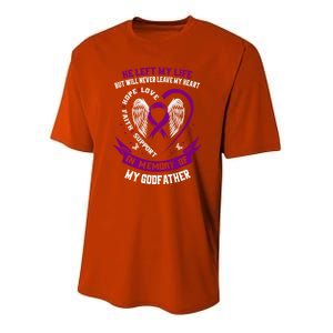 Alzheimers Awareness Products Remembrance Of Godfather Funny Gift Youth Performance Sprint T-Shirt