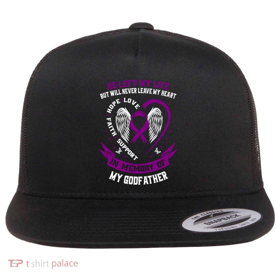 Alzheimers Awareness Products Remembrance Of Godfather Funny Gift Flat Bill Trucker Hat