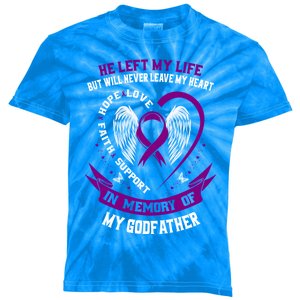 Alzheimers Awareness Products Remembrance Of Godfather Funny Gift Kids Tie-Dye T-Shirt