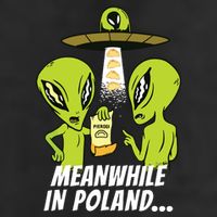 Alien Abduction Pierogi Polish Food Poland Polonia Funny 7 Panel Mesh Trucker Snapback Hat