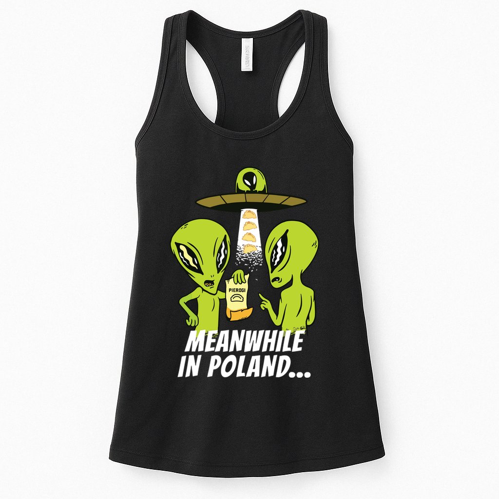 Alien Abduction Pierogi Polish Food Poland Polonia Funny Womens Tank Top