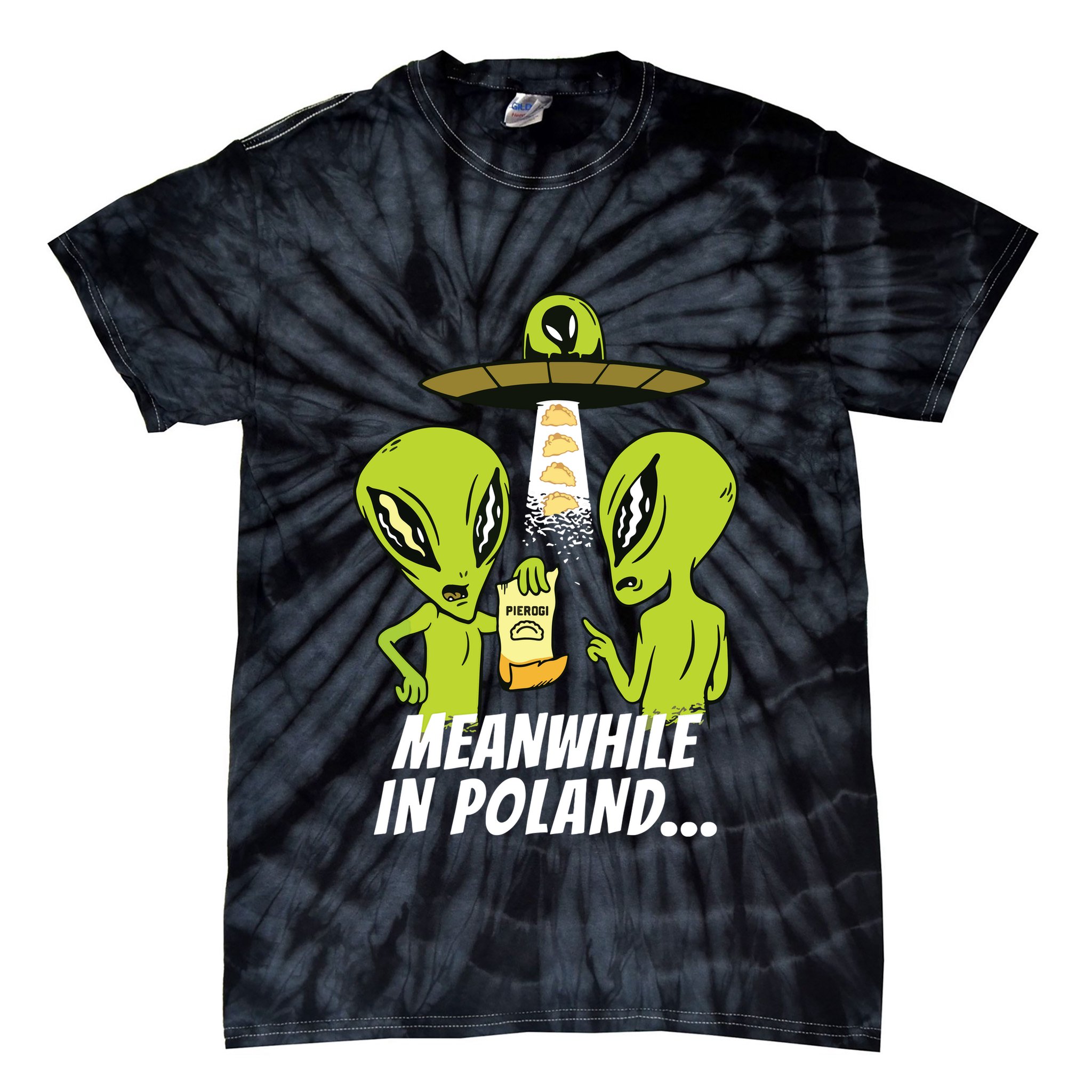 Alien Abduction Pierogi Polish Food Poland Polonia Funny Tie-Dye T-Shirt