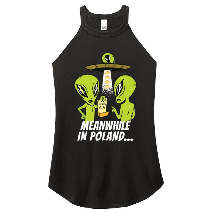 Alien Abduction Pierogi Polish Food Poland Polonia Funny Women's Perfect Tri Rocker Tank