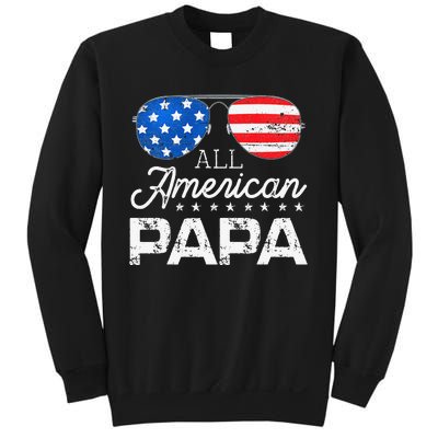 All American Papa 4th of July Father's Day USA Flag Sweatshirt