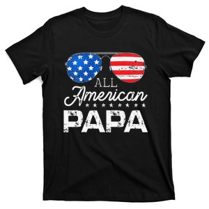 All American Papa 4th of July Father's Day USA Flag T-Shirt