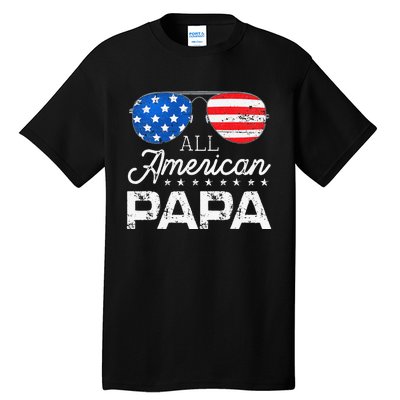 All American Papa 4th of July Father's Day USA Flag Tall T-Shirt