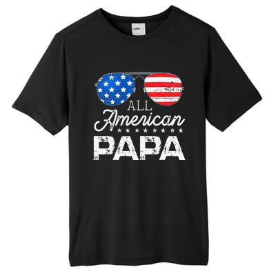 All American Papa 4th of July Father's Day USA Flag Tall Fusion ChromaSoft Performance T-Shirt