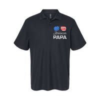 All American Papa 4th of July Father's Day USA Flag Softstyle Adult Sport Polo