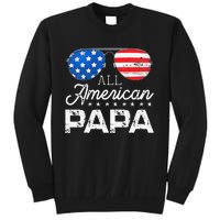 All American Papa 4th of July Father's Day USA Flag Tall Sweatshirt