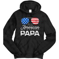 All American Papa 4th of July Father's Day USA Flag Tie Dye Hoodie