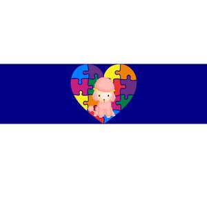 Autism Awareness Poodle Heart Valentine's Day Puzzle Piece Cute Gift Bumper Sticker