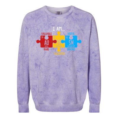 Autism Awareness Periodic Table Elets Great Gift Colorblast Crewneck Sweatshirt