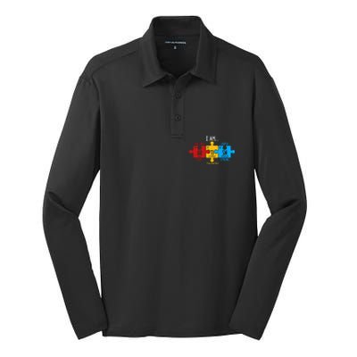 Autism Awareness Periodic Table Elets Great Gift Silk Touch Performance Long Sleeve Polo