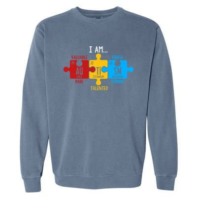 Autism Awareness Periodic Table Elets Great Gift Garment-Dyed Sweatshirt