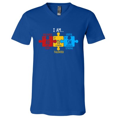 Autism Awareness Periodic Table Elets Great Gift V-Neck T-Shirt