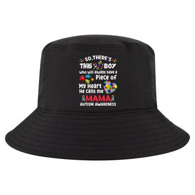 Autistic A Piece Of My Heart He Calls Me Mama Autism Gift Cool Comfort Performance Bucket Hat