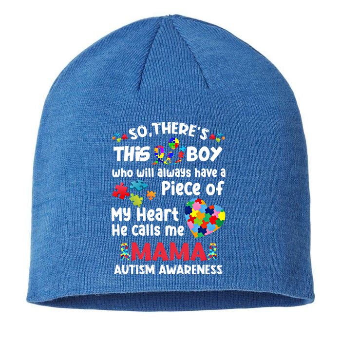 Autistic A Piece Of My Heart He Calls Me Mama Autism Gift Sustainable Beanie