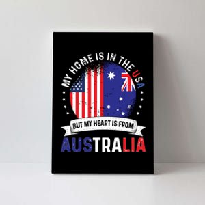 Australian American Patriot Heart Is From Australia Flag Canvas