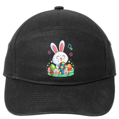 Autism Awareness Puzzle Easter Bunny Eggs 7-Panel Snapback Hat