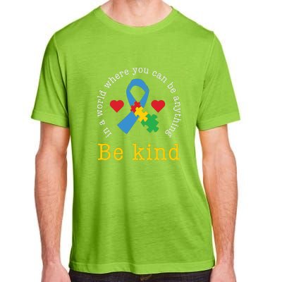 Autism Awareness Puzzle Ribbon Be Kind Adult ChromaSoft Performance T-Shirt