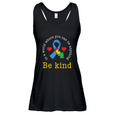 Autism Awareness Puzzle Ribbon Be Kind Ladies Essential Flowy Tank