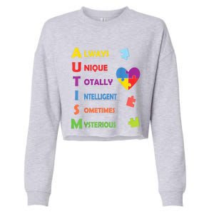 Autism Awareness Plus Size Acceptance Puzzle Meaningful Gift Cropped Pullover Crew