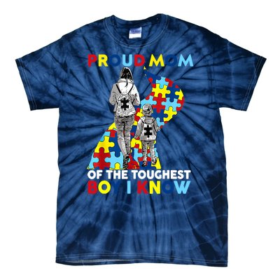 Autism Awareness Proud Dad Of The Toughest Boy I Know Tie-Dye T-Shirt