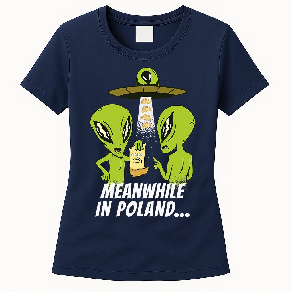 Alien Abduction Pierogi Polish Food Poland Polonia Womens T-Shirt
