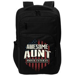 Awesome Aunt Proud Veteran Patriotic America Veteran's Day Gift Impact Tech Backpack