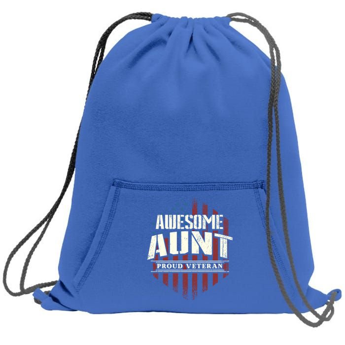 Awesome Aunt Proud Veteran Patriotic America Veteran's Day Gift Sweatshirt Cinch Pack Bag