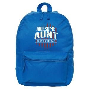 Awesome Aunt Proud Veteran Patriotic America Veteran's Day Gift 16 in Basic Backpack