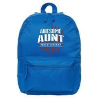 Awesome Aunt Proud Veteran Patriotic America Veteran's Day Gift 16 in Basic Backpack