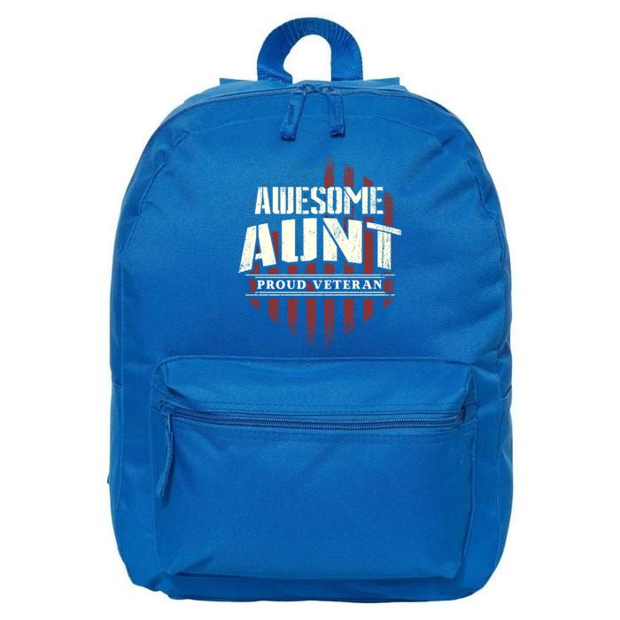 Awesome Aunt Proud Veteran Patriotic America Veteran's Day Gift 16 in Basic Backpack