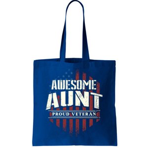 Awesome Aunt Proud Veteran Patriotic America Veteran's Day Gift Tote Bag