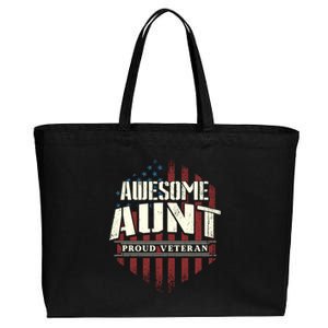 Awesome Aunt Proud Veteran Patriotic America Veteran's Day Gift Cotton Canvas Jumbo Tote