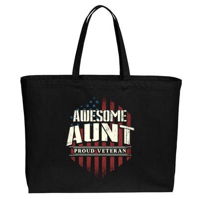 Awesome Aunt Proud Veteran Patriotic America Veteran's Day Gift Cotton Canvas Jumbo Tote