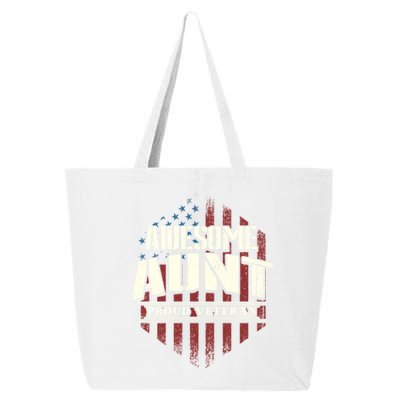 Awesome Aunt Proud Veteran Patriotic America Veteran's Day Gift 25L Jumbo Tote